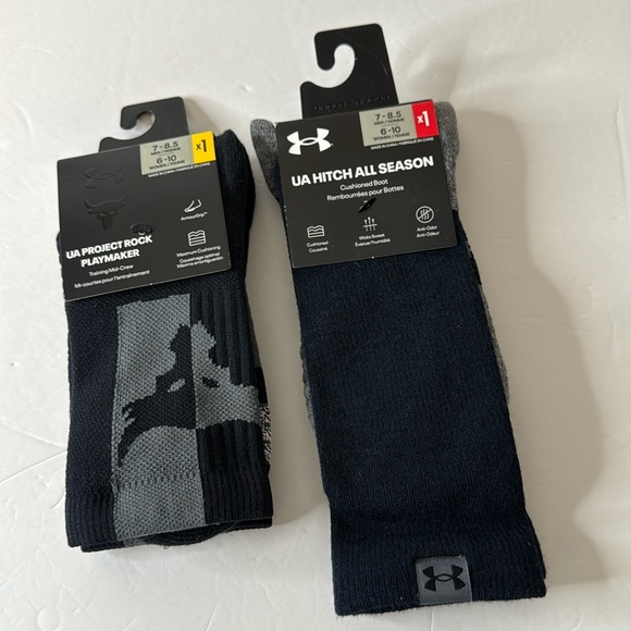 Under Armour Assortment of Socks 2 Pairs Size Medium 7-8.5 - Picture 1 of 8